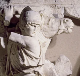 Escena de batalla, c.169 (mármol) (detalle)